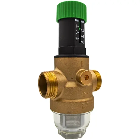 Reduktor Ciśnienia Wody DN20 3/4 Membranowy z Filtrem i Manometrem HERZ