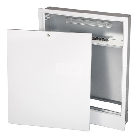 Szafka rozdzielacza podtynkowa z listwą P4 - 10 obw. (wys. 87 / szer. 76 / gł. 17,5cm)