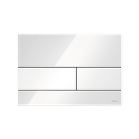 TECE przycisk spłukujący do WC SQUARE - szkło białe, przyciski białe