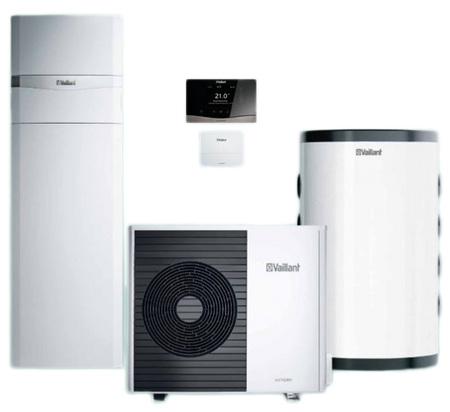 VAILLANT POMPA CIEPŁA Split VWL 105/5AS aroTHERM 10 kW + uniTOWER VWL 128/5IS + VRC 720 + Bufor 100l