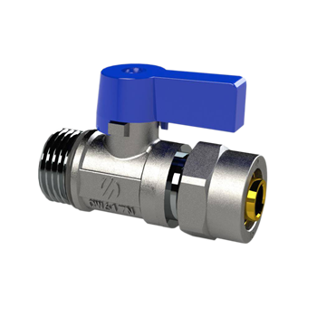 ARCO Zawór ze złączką na pex 16x1/2 gz - motylek czerwony